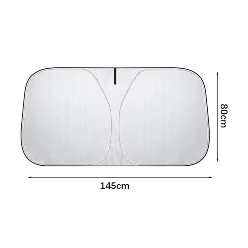 Titanium Silver Car Folding Sun Shade with Storage Bag Car Front Window Sunshade Parking