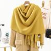 Women'S Thick Warm Solid Color Scarf Autumn And Winter New Style Cashmere Scarf Versatile Wool Scarf