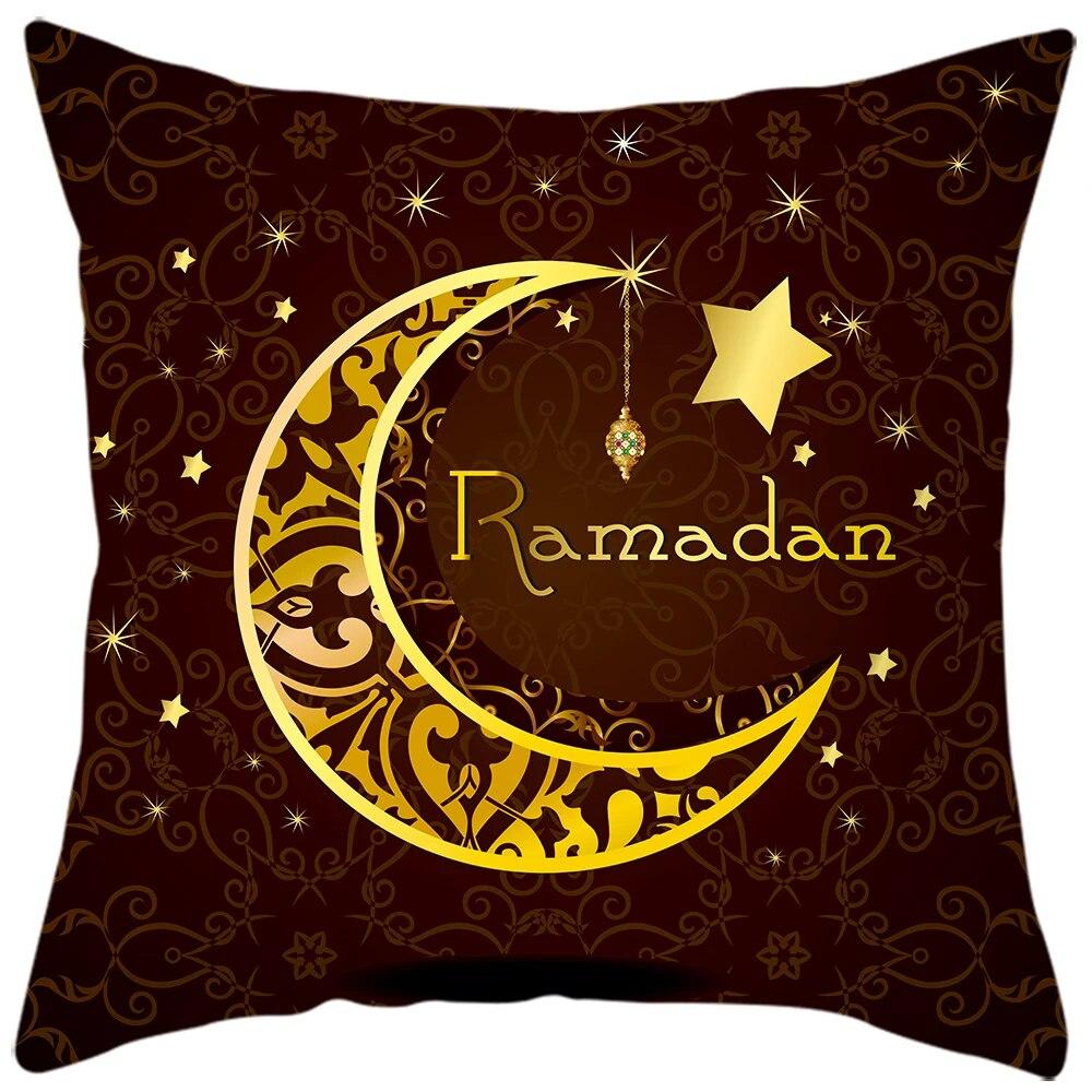 2024 Eid Mubarak Home Decor Pillowcase Sofa Cushion Cover Islamic Mosque Muslim Decorative Pillowcase Ramadhan Gift