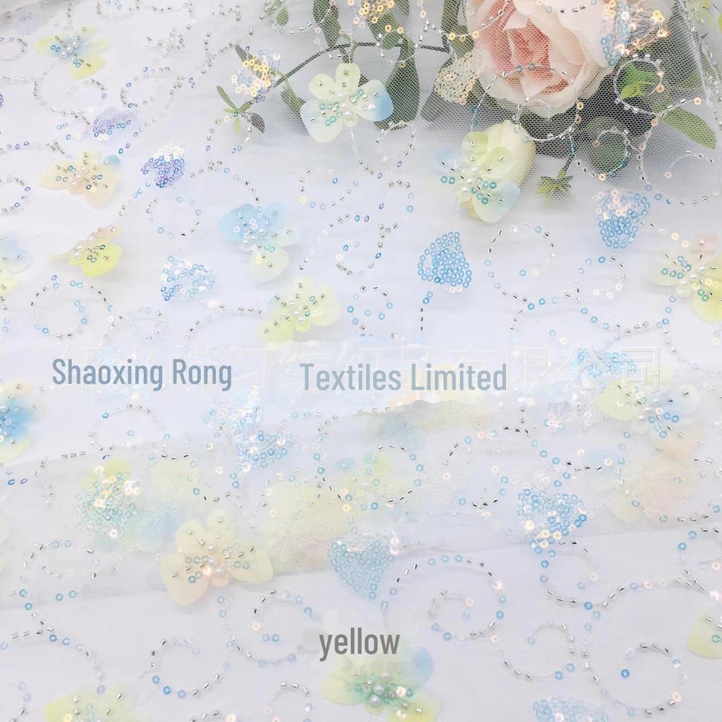 3 мм бусины-пузырьки и пайетки, сетчатая ткань в виде бабочек для детских юбок с вышивкой
