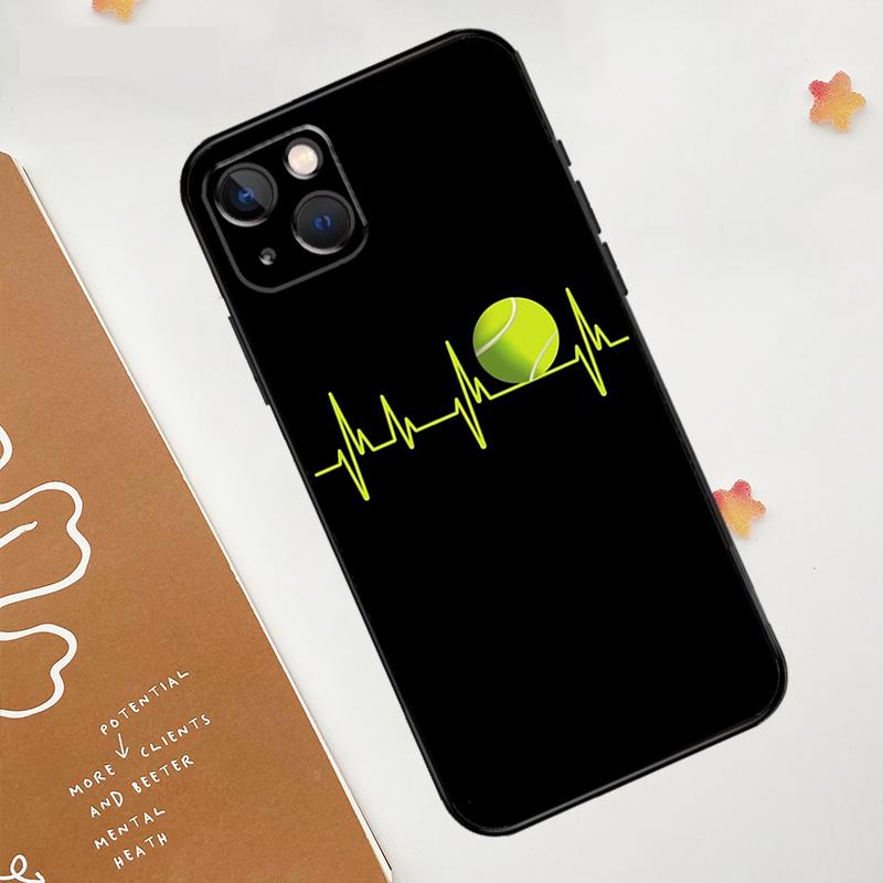 Чехол для iPhone 15 16 14 13 12 11 Pro Max Mini XR 15 16 Plus 16e с рисунком теннисного мяча и ракеток Защитная крышка