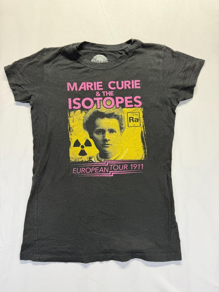 Boredwalk Marie Curie European Tour Scientist T Shirt Unisex M Black Graphic Unisex T-Shirt