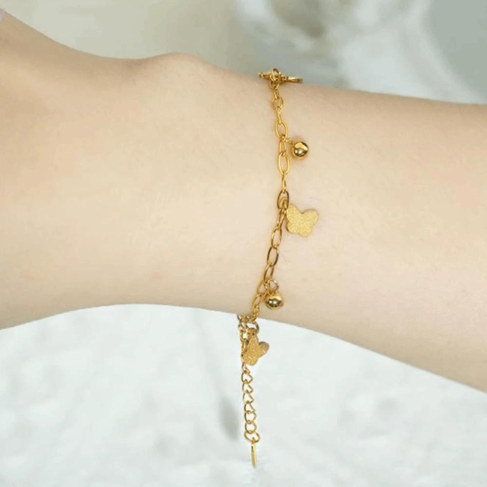 Gold Color Stainless Steel Bracelet Trendy Charm Bracelet New Wrist Chain Jewelry Gifts