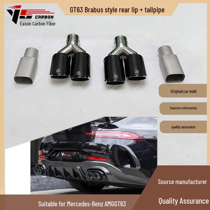 Compatible Rear Lip & Tailpipe for 2019-ON Mercedes-Benz AMG GT63 Brabus Model
