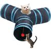 Cat Tunnel Tube Toys, Tunnels for Indoor Cats, 3 Way Colorful White Gray Collapsible Interactive Toy with Balls for Rabbits, Kittens, Ferrets, Puppy