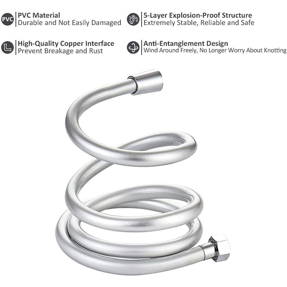 PVC Handheld Shower Head Hose Replacement Faucet Hose Professional Shower Extension Tube Bathroom
