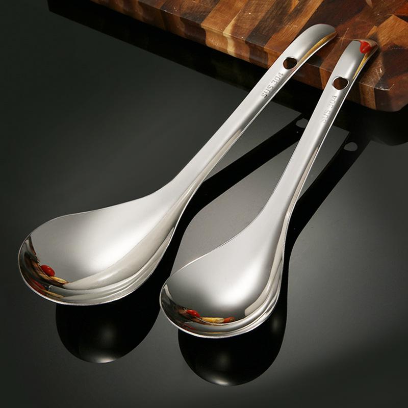 Large 304 Stainless Steel Spoon for Rice, Hot Pot, Soup, Porridge, and Cooking