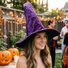 Velvet Halloween Witch Hat Large Witch Costume Hat Comfortable Plush Wizard Hat  Role-Playing