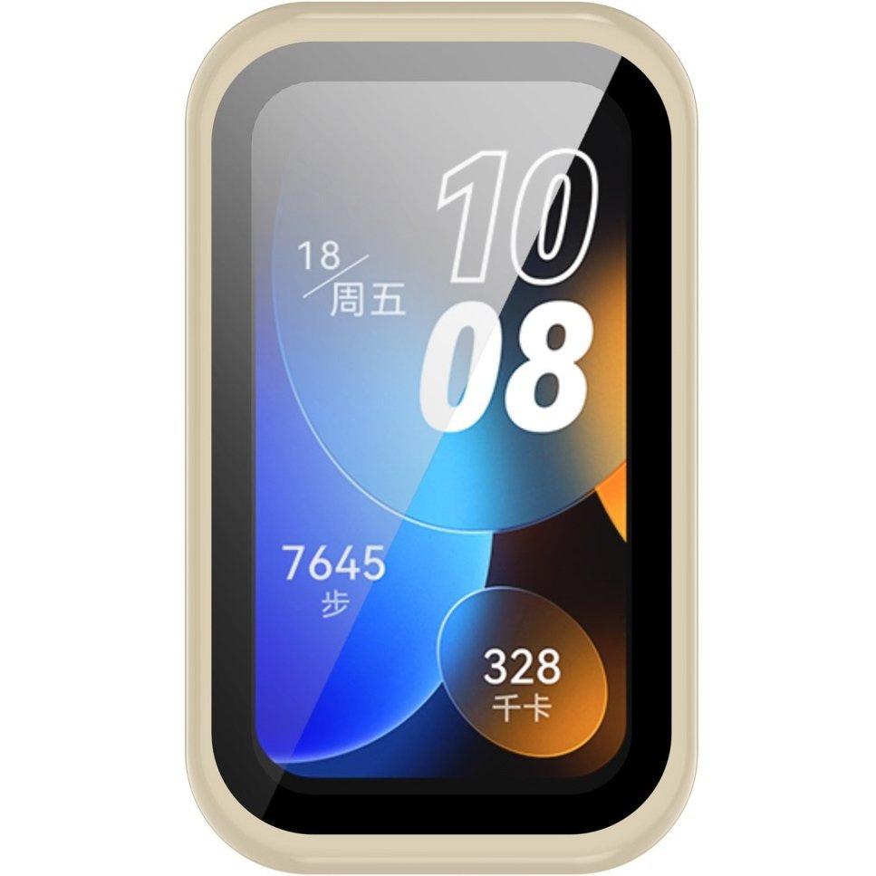 2in1 Case + Tempered Glass for Huawei Band 8 / Huawei Band 9 / Huawei Band 10, Beige