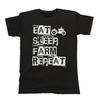 Eat Sleep FARM Repeat Mens Funny T-Shirt  Gift For A Farmer Birthday Tee