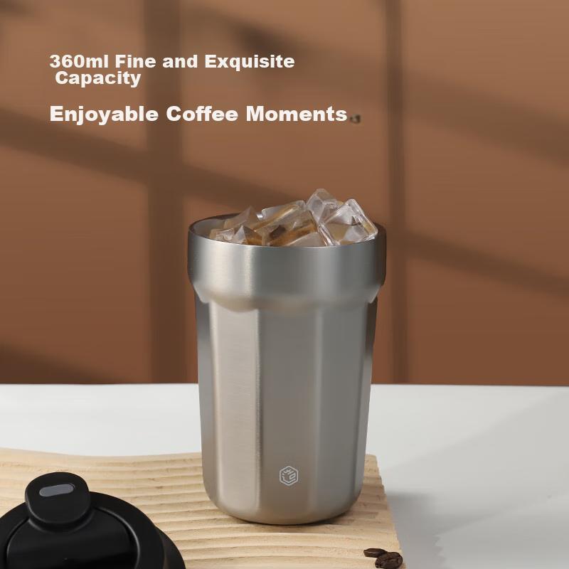 JD Original Insulated Mug Coffee Cup Portable Water Bottle for Men And Women, Practical Cup Silver Gray 360ml