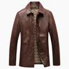 Leather Jacket Men's Autumn and Winter New Middle-aged Dad Wear PU Leather Jacket Top Winter