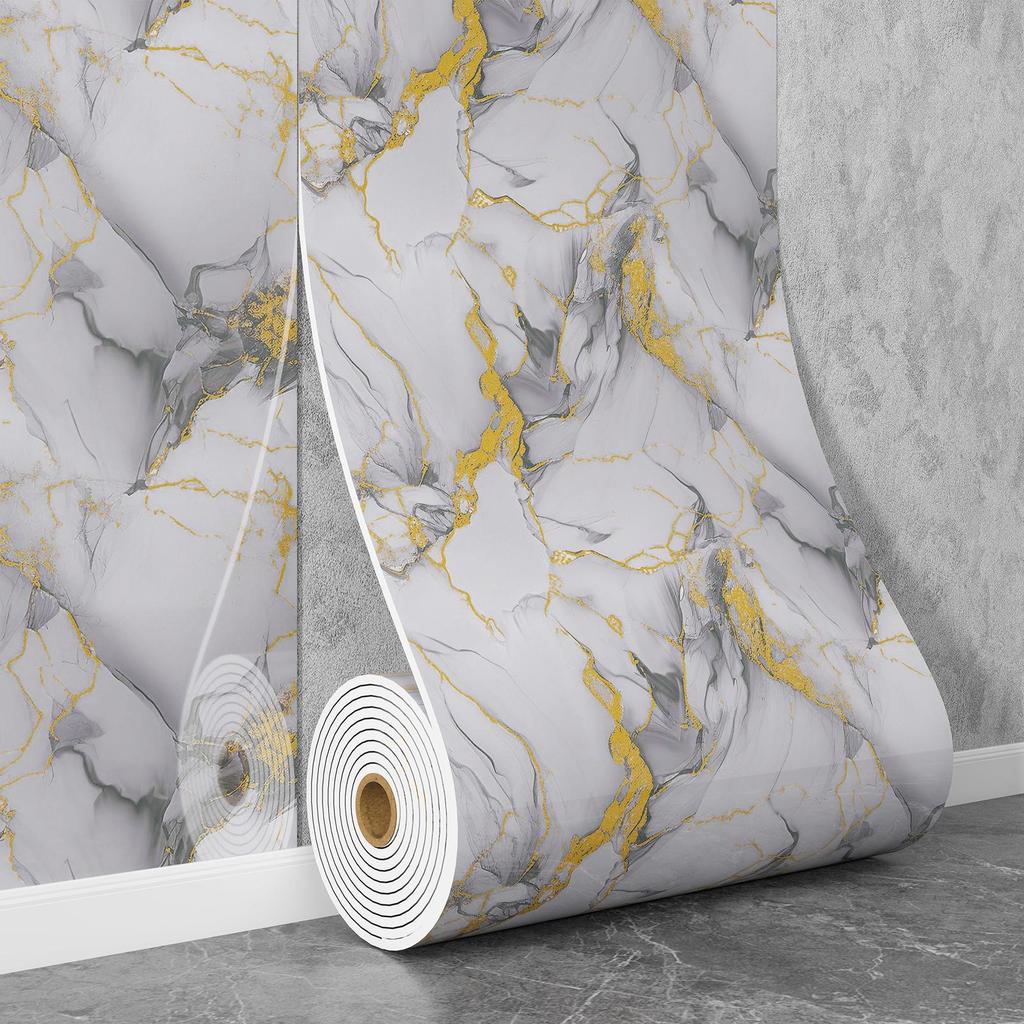 Самоклеящаяся водостойкая настенная наклейка под мрамор для ванной комнаты, гостиной, кухни и ТВ-зоны.