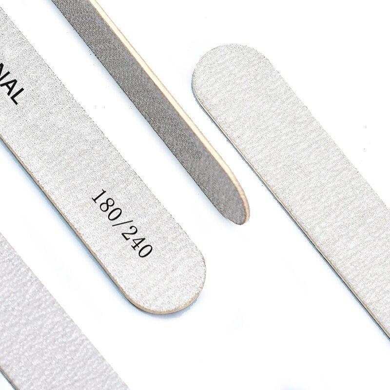 100Pcs Wooden Nail File Professional Sanding Buffer Files 100/180/240 Double Side For Salon Manicure Pedicure UV Gel Tips Tools