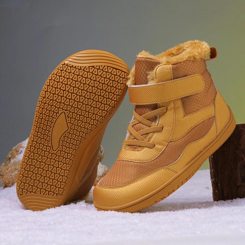 Модные широкие детские зимние сапоги-босоножки, теплые зимние ботинки для девочек, уличная ходьба, нескользящая детская обувь, кроссовки для девочек и мальчиков