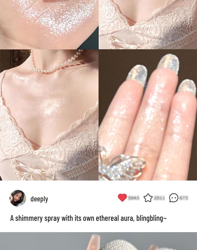 Cross-Border Shimmer Highlighter: Pearlescent Air Cushion Glitter & Spray Powder for Brightening