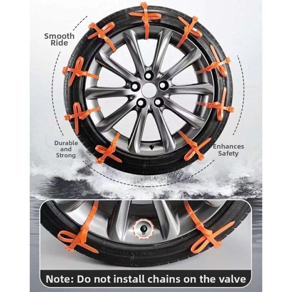 10/20Pcs Universal Anti-Skid Snow Chains Double Grooves Cable Ties Car Tire Strap  Winter
