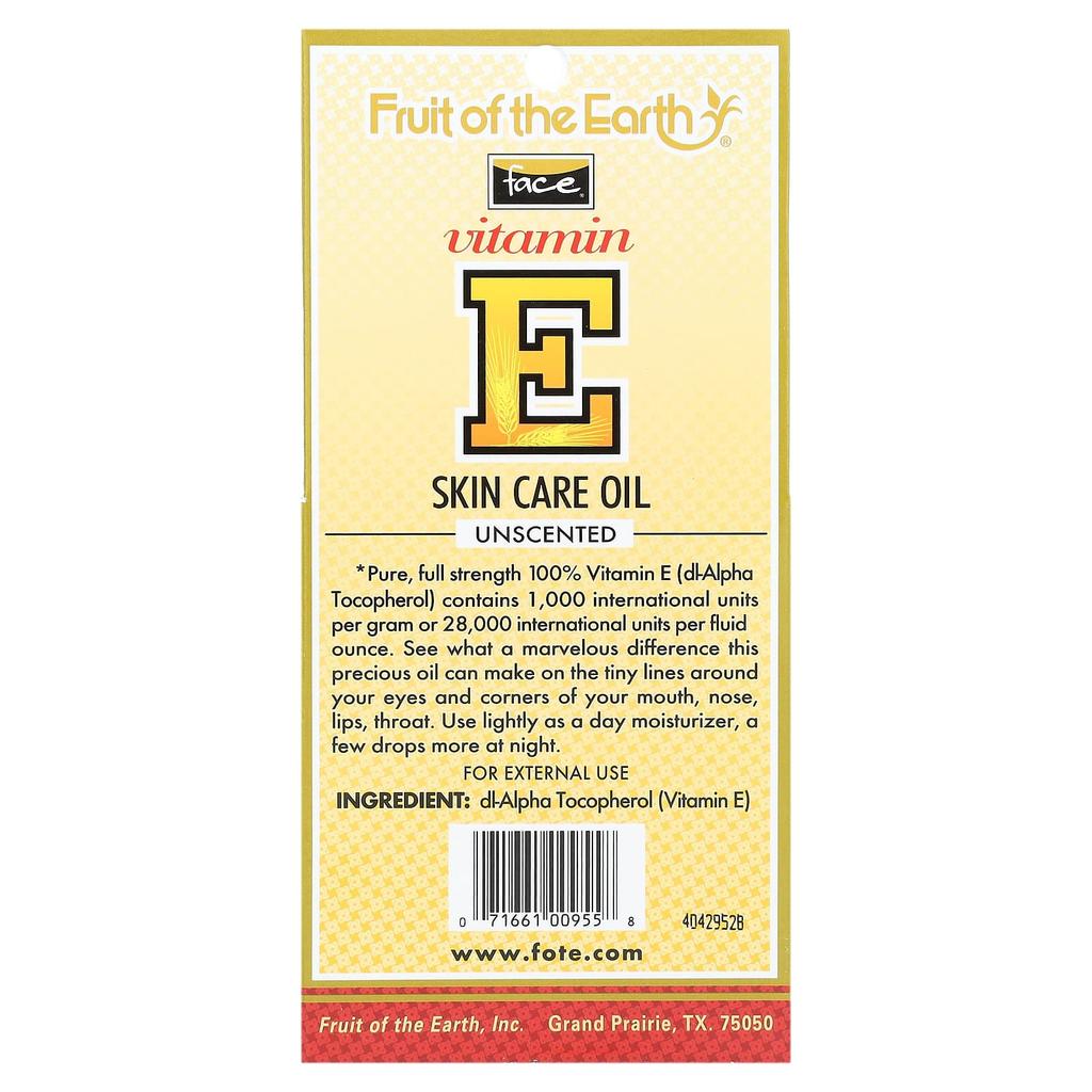 Face, Ultra Pure Vitamin E Oil, Unscented, 28,000 Iu, 15 Ml (1/2 Fl Oz)