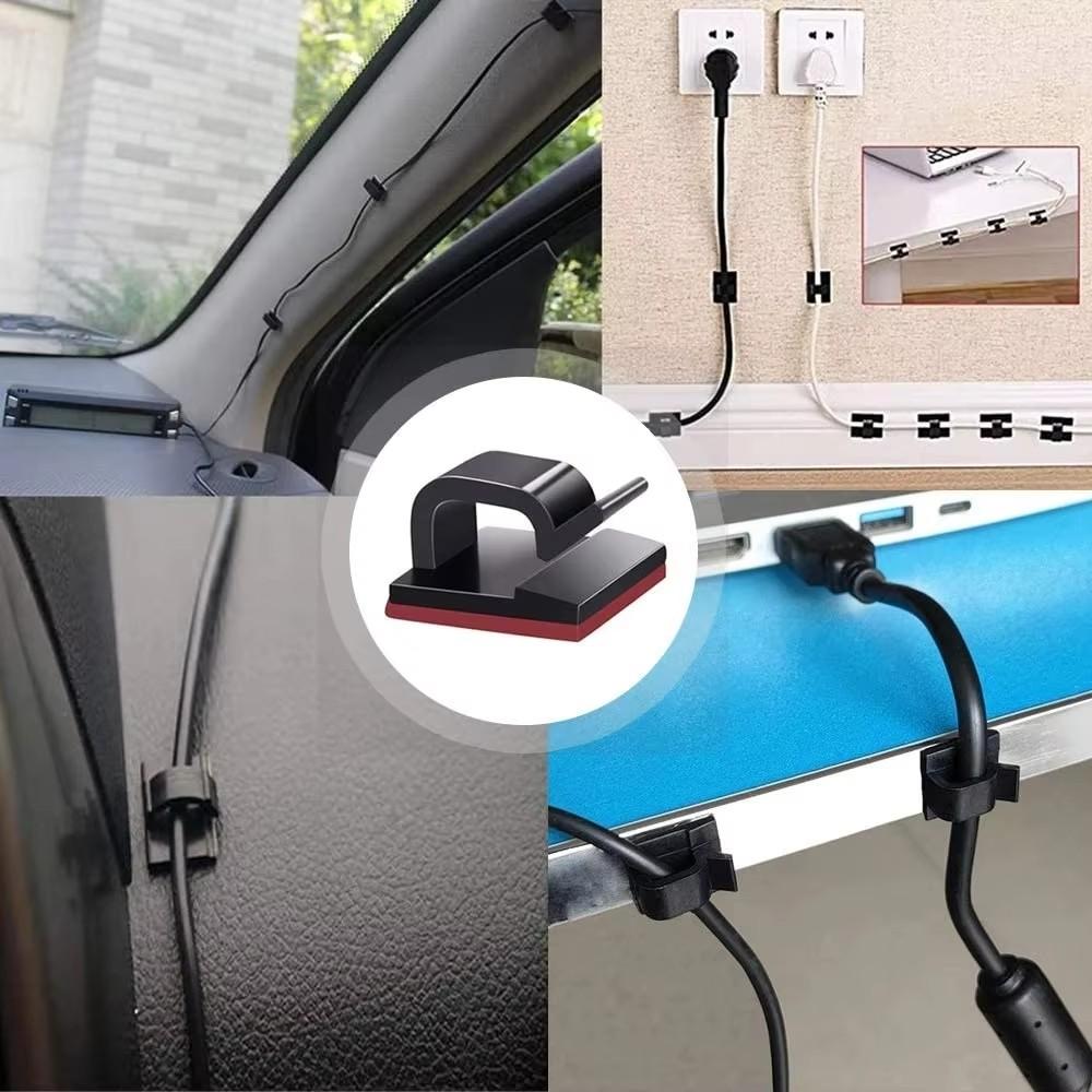 50 шт. Клипсы-органайзеры для кабелей, настенные, для USB-кабелей для зарядки и передачи данных, катушка для намотки шнура, держатель для кабелей, органайзер для проводов, крючок для укладки кабелей