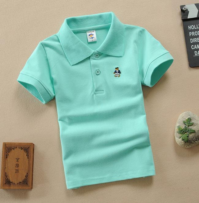Детская летняя детская одежда с коротким рукавом, средняя и большая детская футболка, хлопковая полосатая рубашка-поло
