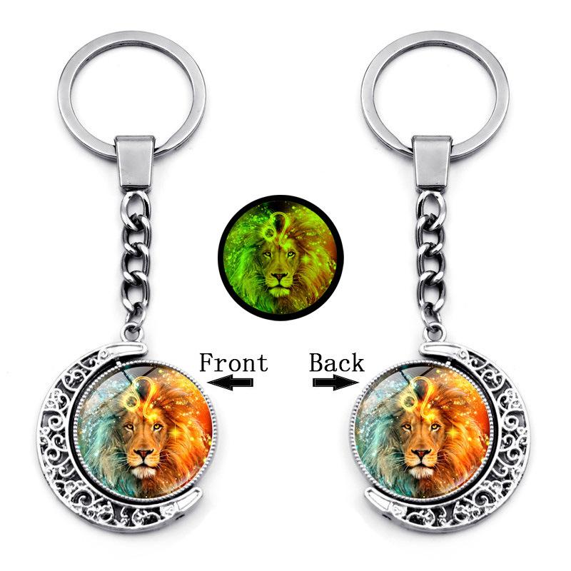 Светящийся Кулон-брелок с Двенадцатью Созвездиями, Вращающийся Кулон с Луной, Металлический Брелок, Подвесной Подарок