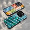 Яркий дизайн чехла для телефона с бассейном на открытом воздухе Для iPhone 16,15,14,13,12,11,Mini,Pro,MAX,plus, Черный Матовый Ударопрочный Чехол