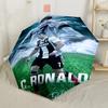 Soccer Player Celebration Automatic Umbrella Compact 8-Rib Design Durable Plastic & Iron for Women/Men Fashionable Perfect Gift for Women/Men