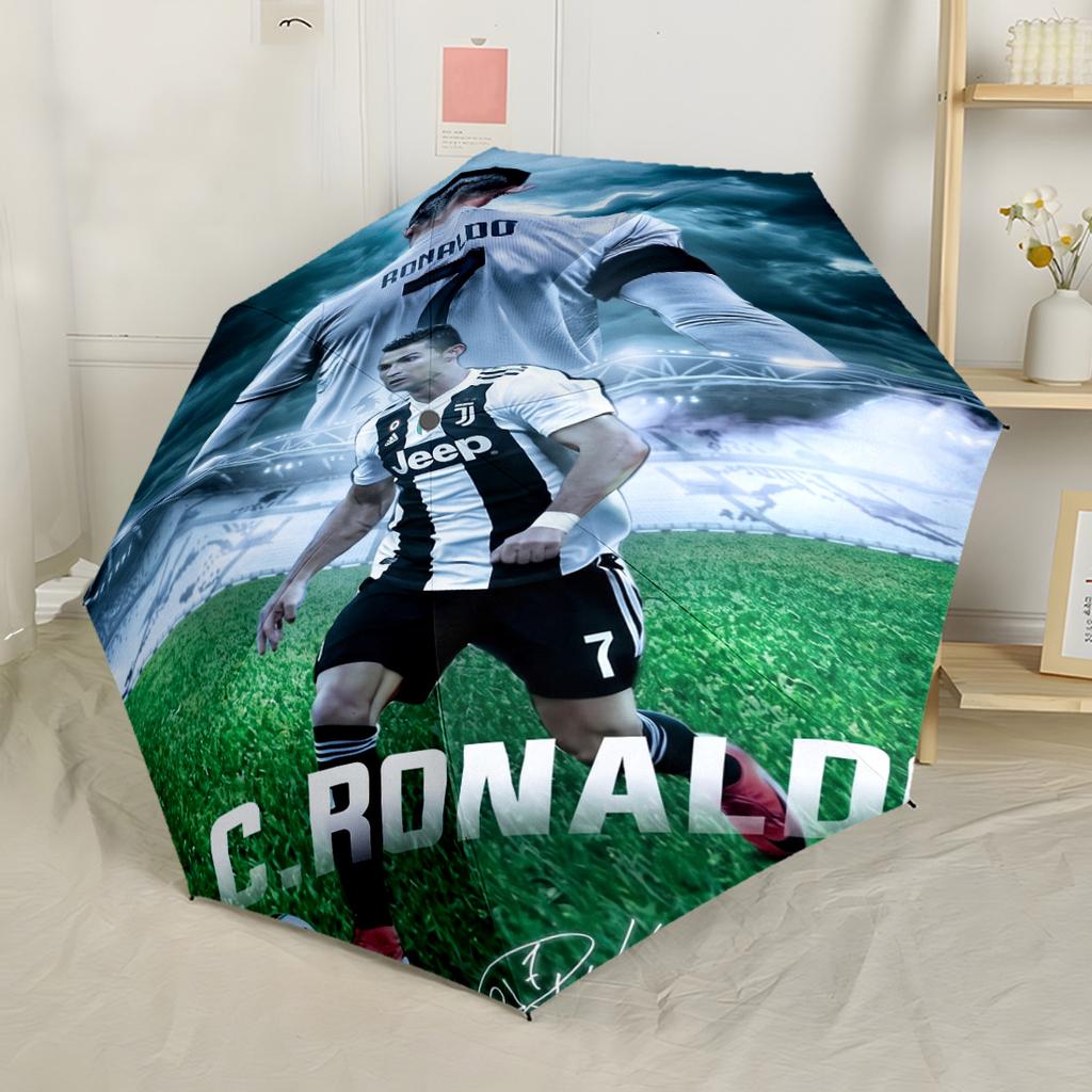 Soccer Player Celebration Automatic Umbrella Compact 8-Rib Design Durable Plastic & Iron for Women/Men Fashionable Perfect Gift for Women/Men