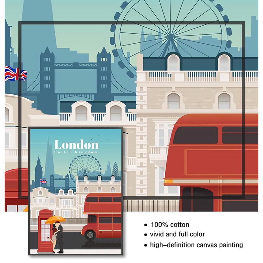 И принты, настенные панно для гостиной, домашний декор, Лондон, Нью-Йорк, Париж, Испания, карта города, настенная живопись на холсте, плакаты на скандинавскую тему