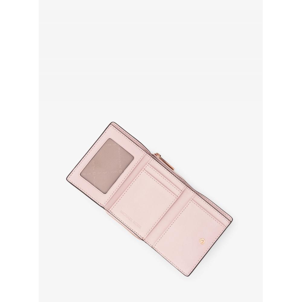 Michael Kors Кошелек Jet Set Travel со средней молнией, маленький, сsignature MK, цвет Rose Gold 35h1rtvz