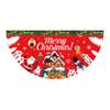 Christmas Banner Half Fan Banner Flag for Indoor Outdoor Holiday Party Decor Polyester Door Curtain for Living Room Wall Fireplace