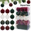 30pcs/box Velvet Christmas Ball 6cm Red Gree White Xmas Tree Balls Ornament 2025 Christmas Party Home Hanging Decoration Pendant