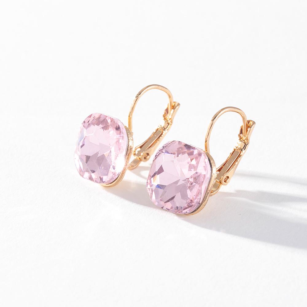 Pinkdudu Романтические 6 цветов квадратные стеклянные серьги-кольца модные легкие роскошные простые геометрические серьги для женщин ювелирные изделия PD1499