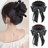 Synthetic Donut Bun Wig Black Bow Clip-In Style Hair Accessories Bun Wig Hair Extensions For Women Daily Holiday Party Use
