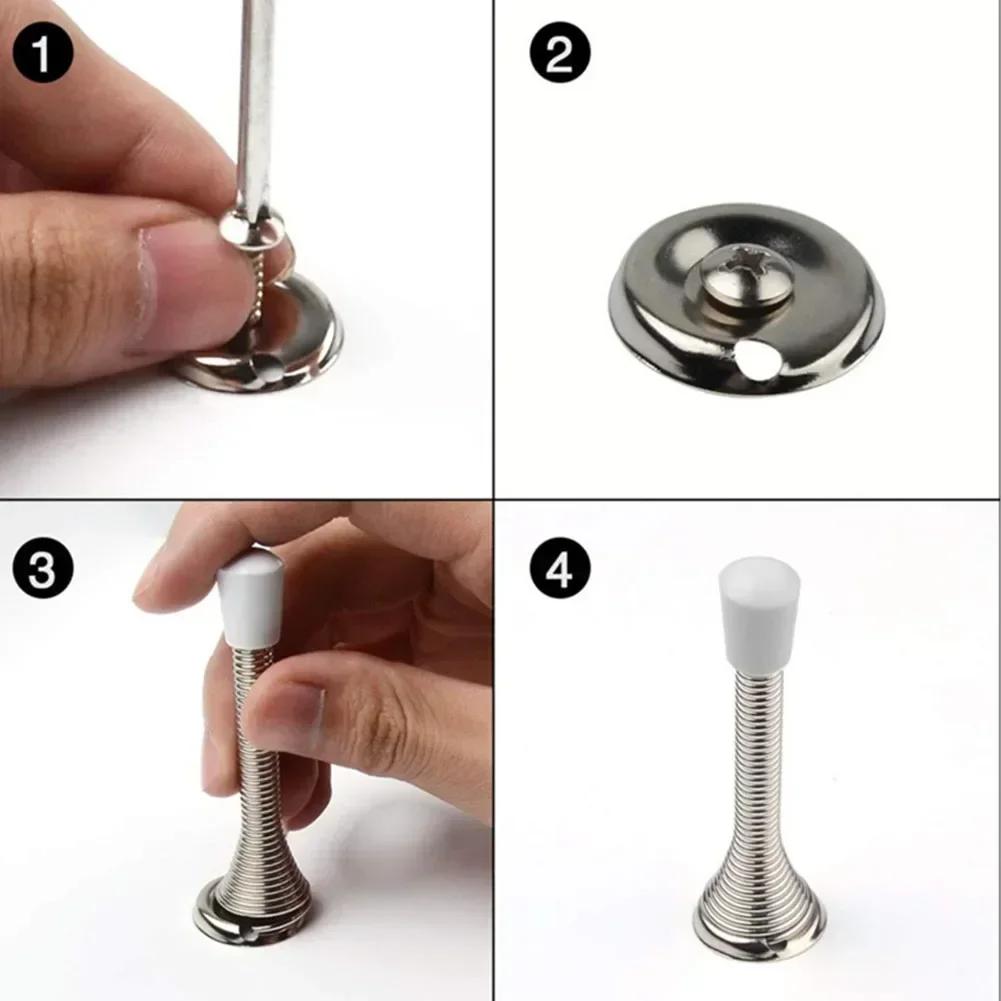 2 шт. металлический пружинный дверной стопор с нижней пластиной, винты, ветрозащитный дверной стопор, держатель, безопасность детей, защита дверей, стен, фурнитура