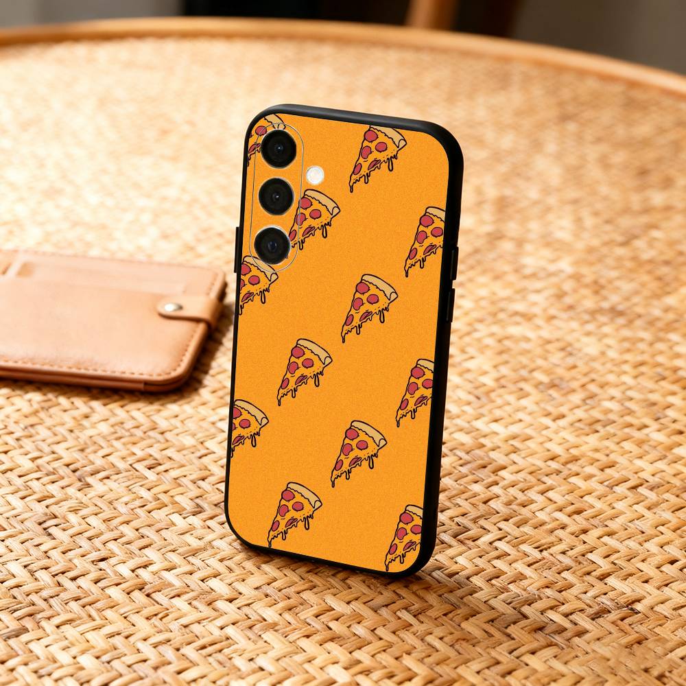 Delicious P-Pizza C-Cheese Phone Case For Samsung A73,72,71,53,52,51,22,91,80, Soft Black Cover