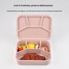 Силиконовый ланч-бокс Bento с четырьмя отделениями Многоразовый силиконовый ланч-бокс Утолщенный и герметичный Пищевой Разделенный ланч-бокс Для школы