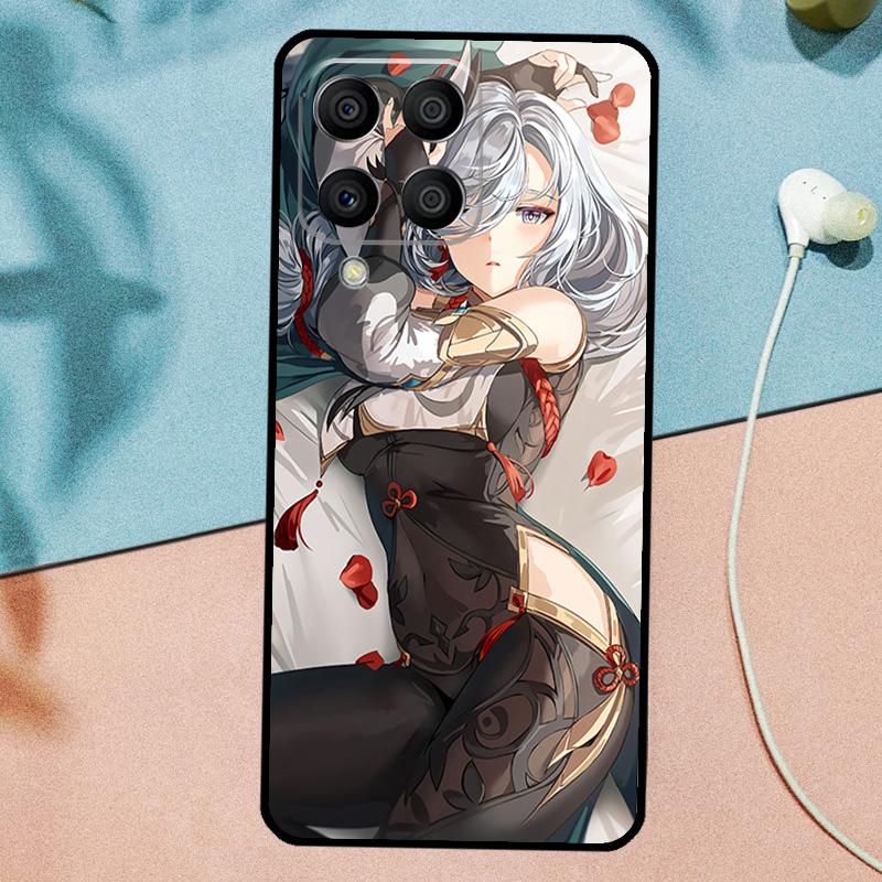 Чехол Genshin Anime Shenhe для Samsung Galaxy M33 M35 M55 M15 M12 M13 M14 M34 M54 M53 M21 M31 M11 M32 M52 M06 M16