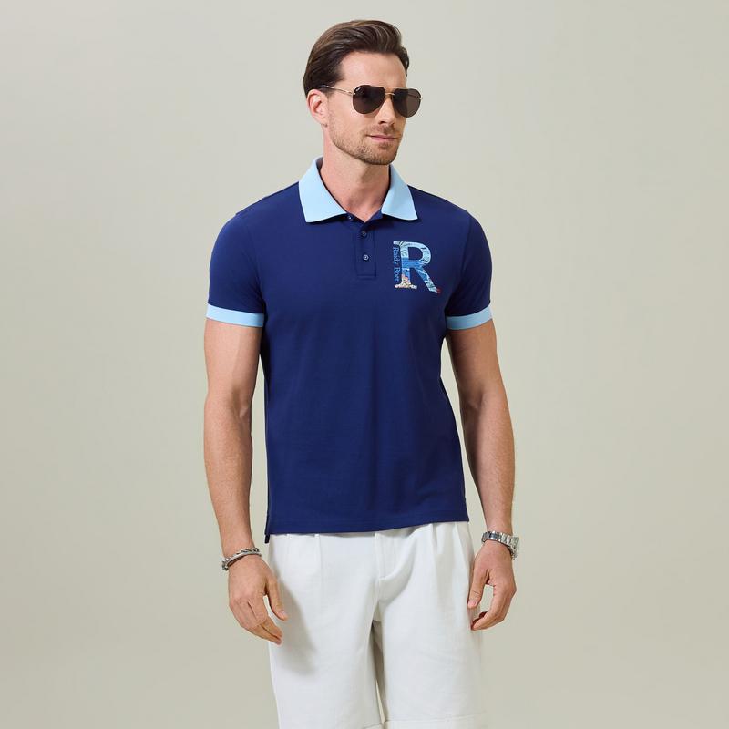 100% cotton 2026 summer men's lapel short sleeved T-shirt polo shirt