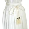 Meier Women's handmade braided thin belt waist cord anchor comb su braided waist chain
