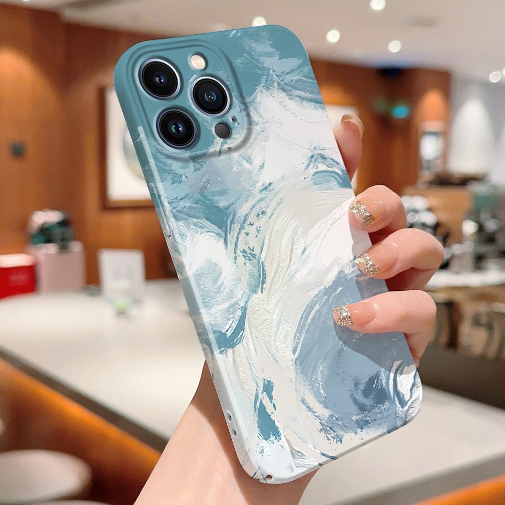 Для iPhone 16 Samsung S23 S22 A23 A52 A33 A73 A53 Huawei Honor Xiaomi Redmi OPPO Vivo Ink Painting Design Полная защита камеры Жесткий чехол для телефона