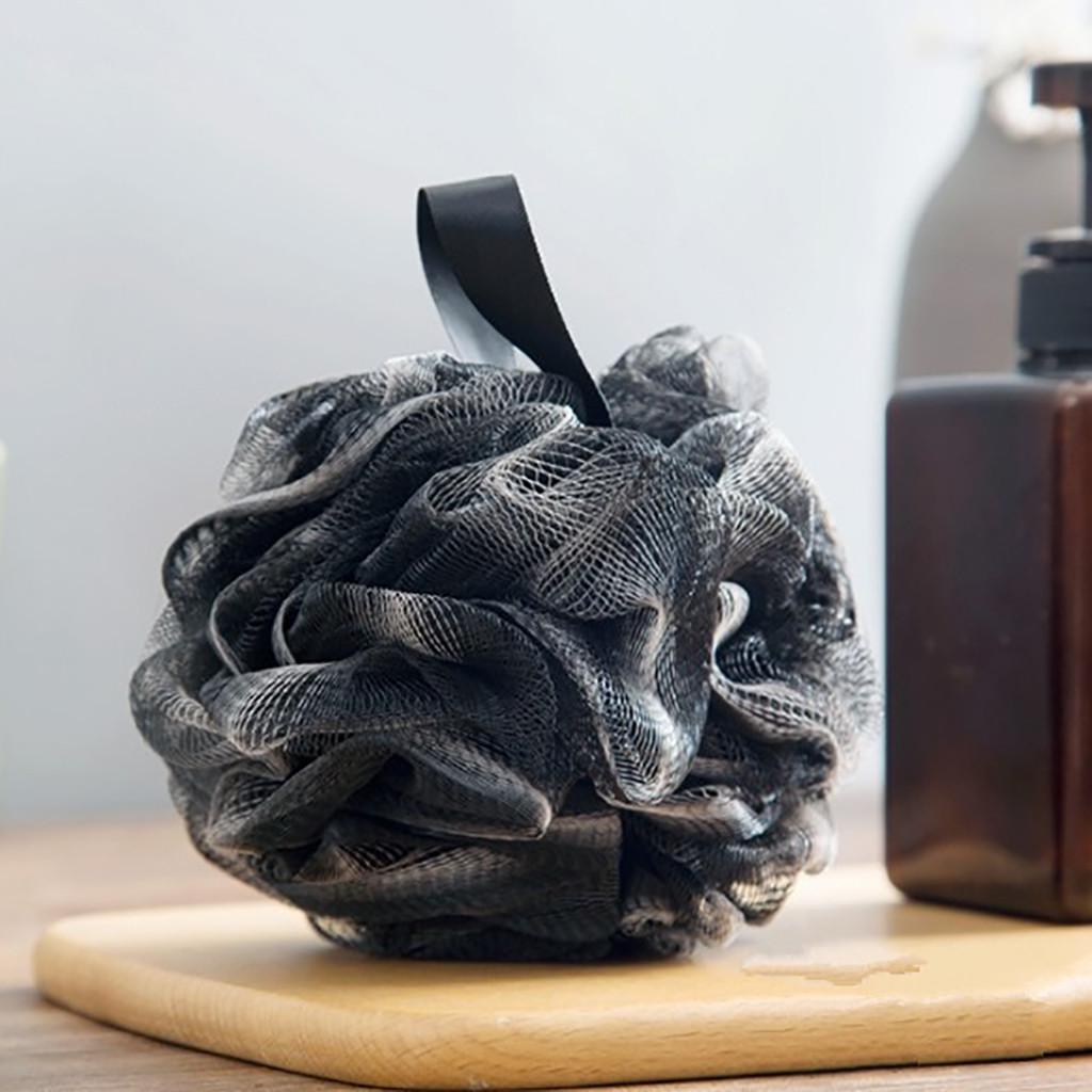 (Никита) Губка для душа для ванны Отшелушивающая сетчатая щетка Губка для душа для ванны Чистая черная