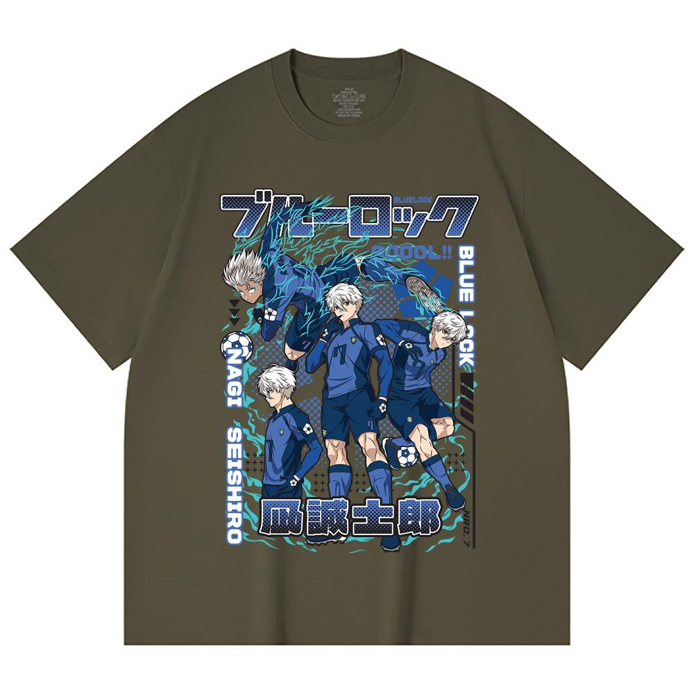 230 Gsm 100% Cotton Blue Lock V3 Print Unisex Heavy Cotton T Shirt