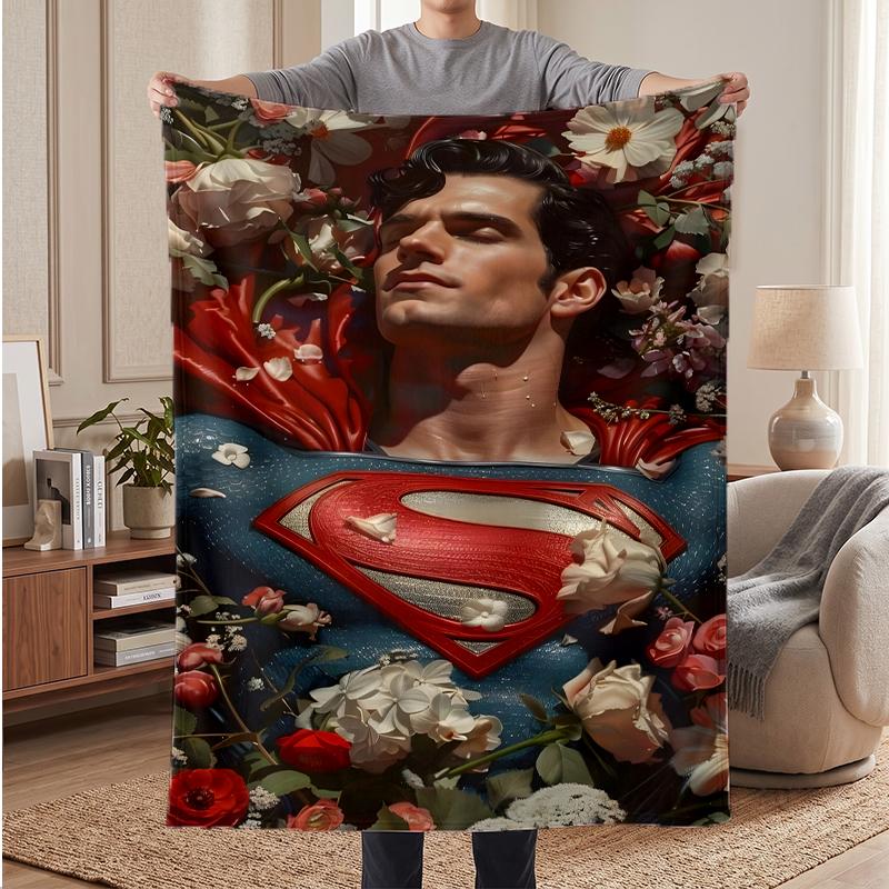 Superman Soft Warm Flannel Blankets Comfortable Blanket for Home Decoration Gifting