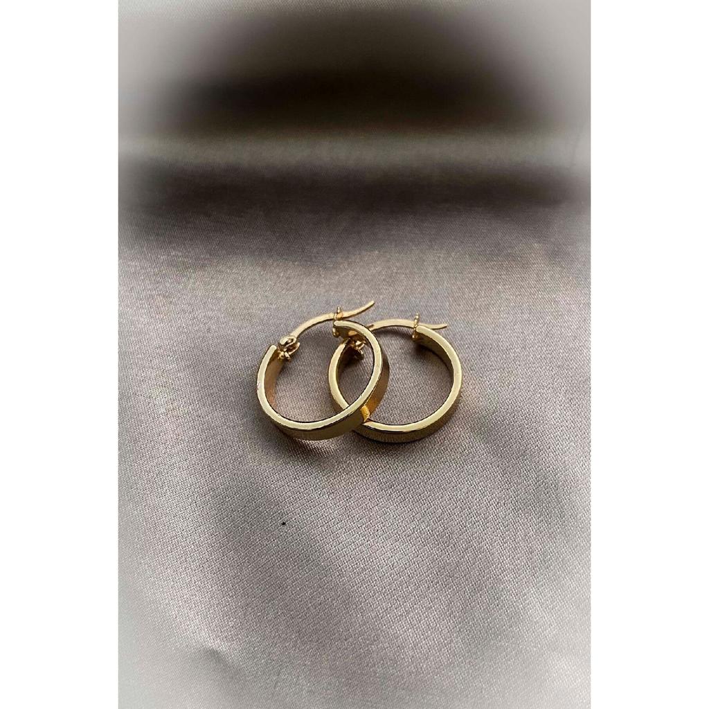 Стальные серьги-кольца, устойчивые к потускнению, позолоченные, позолоченные