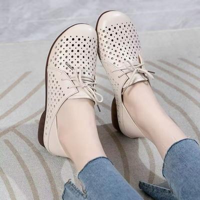 Модные летние новые женские туфли на мягкой подошве с низким каблуком, туфли на плоской подошве, дышащие туфли на плоской подошве P545