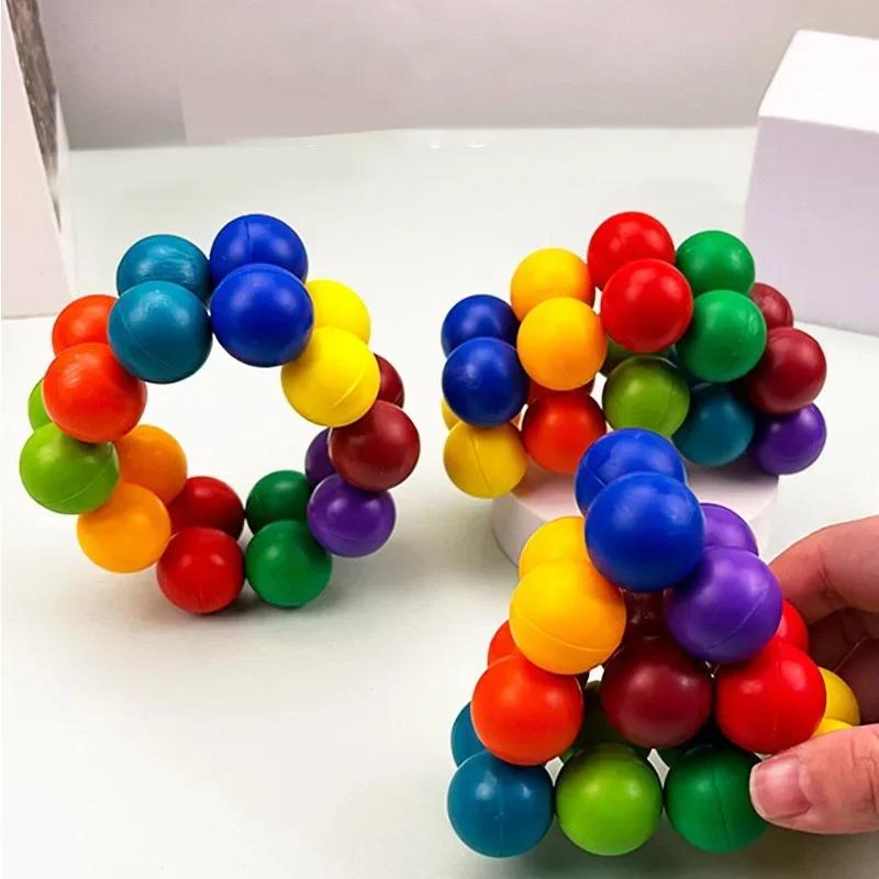 2023 Игрушка-непоседа 3D Пазл Шар Бесконечно Скручивающийся и Поворачивающийся Гибкие Соединения Снятие Стресса Настольная Скульптура Игрушки для Детей Взрослых Подарок