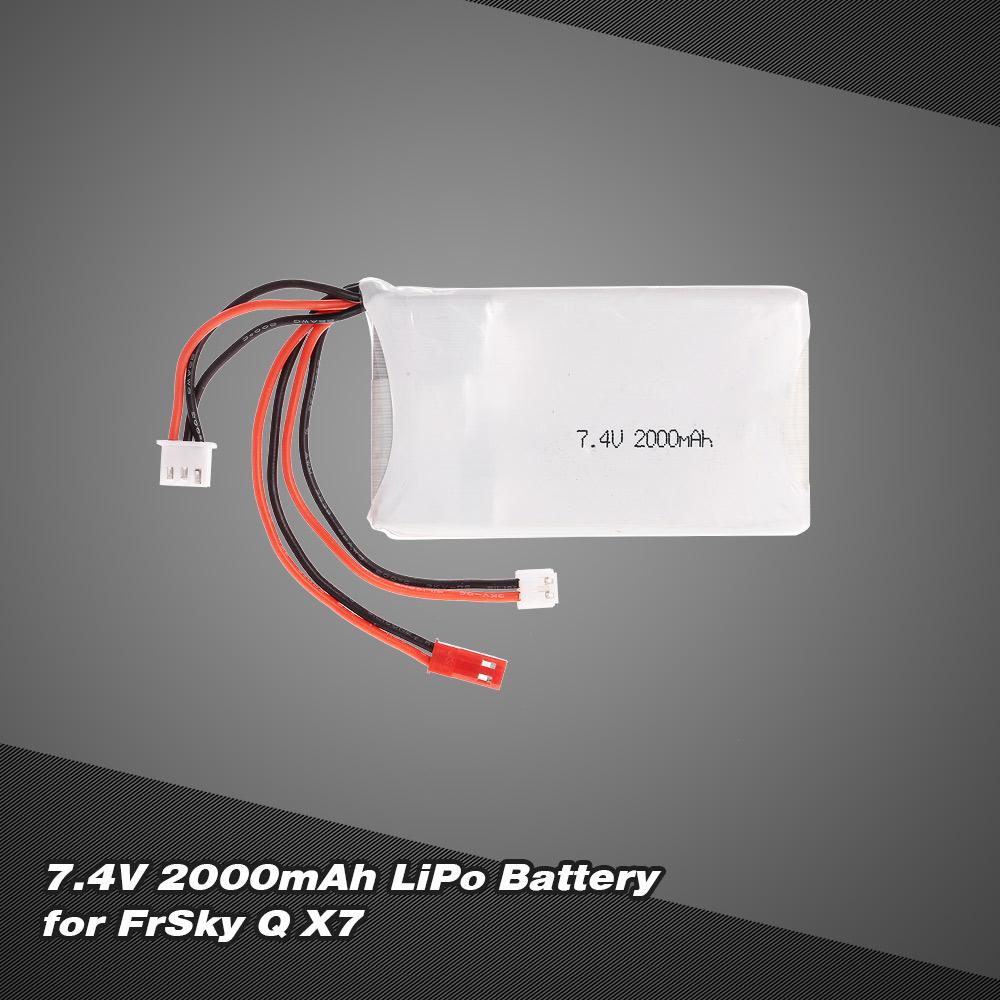 LiPo аккумулятор 2S 7.4V 2000mAh 8C LiPo аккумулятор для пульта дистанционного управления FrSky TARANIS Q X7 2.4G ACCST 16CH RC передатчика