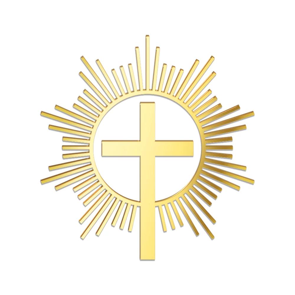 Cross Cake Topper Gold Acrylic Baptism Christening Communion Cake Decoration (L 11.3*11.8cm)