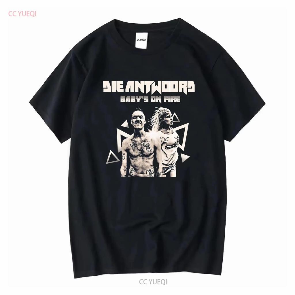 Die Antwoord band babys on fire T shirt black All Sizes S 5XL 1PT731 vintage Washed Unisex Soft Top For Everyday Wear